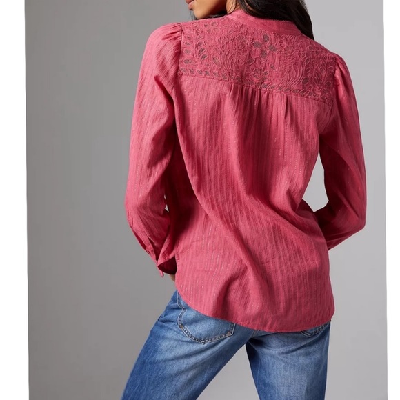 Anthropologie Pilcro The Victoria Lace Buttondown NWT 6P - Picture 5 of 10